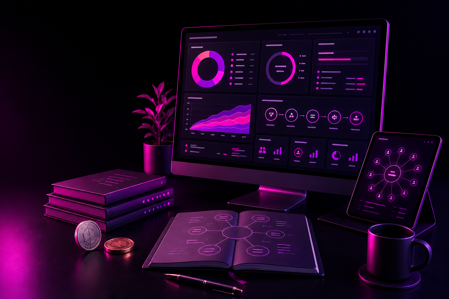 Tokenomics allocation, vesting, utility and treasury planning dashboard